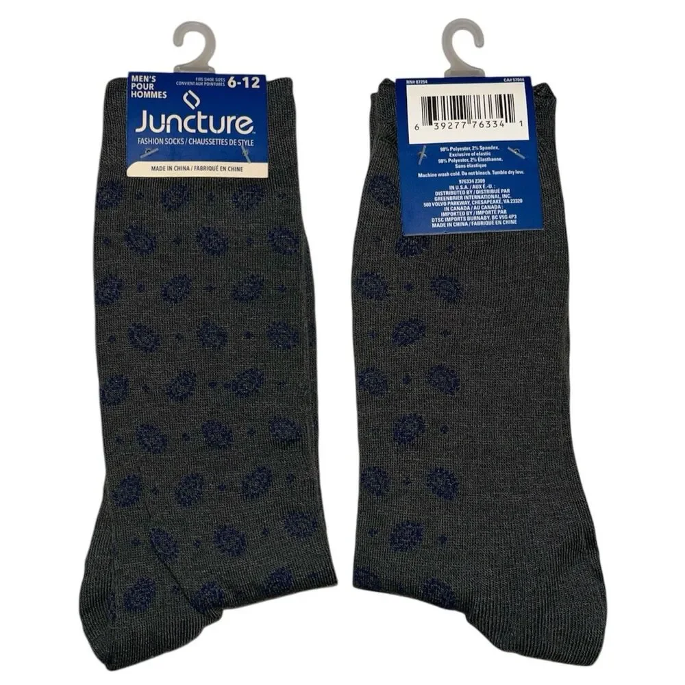 1x Juncture Mens Fashion Socks Size 6-12